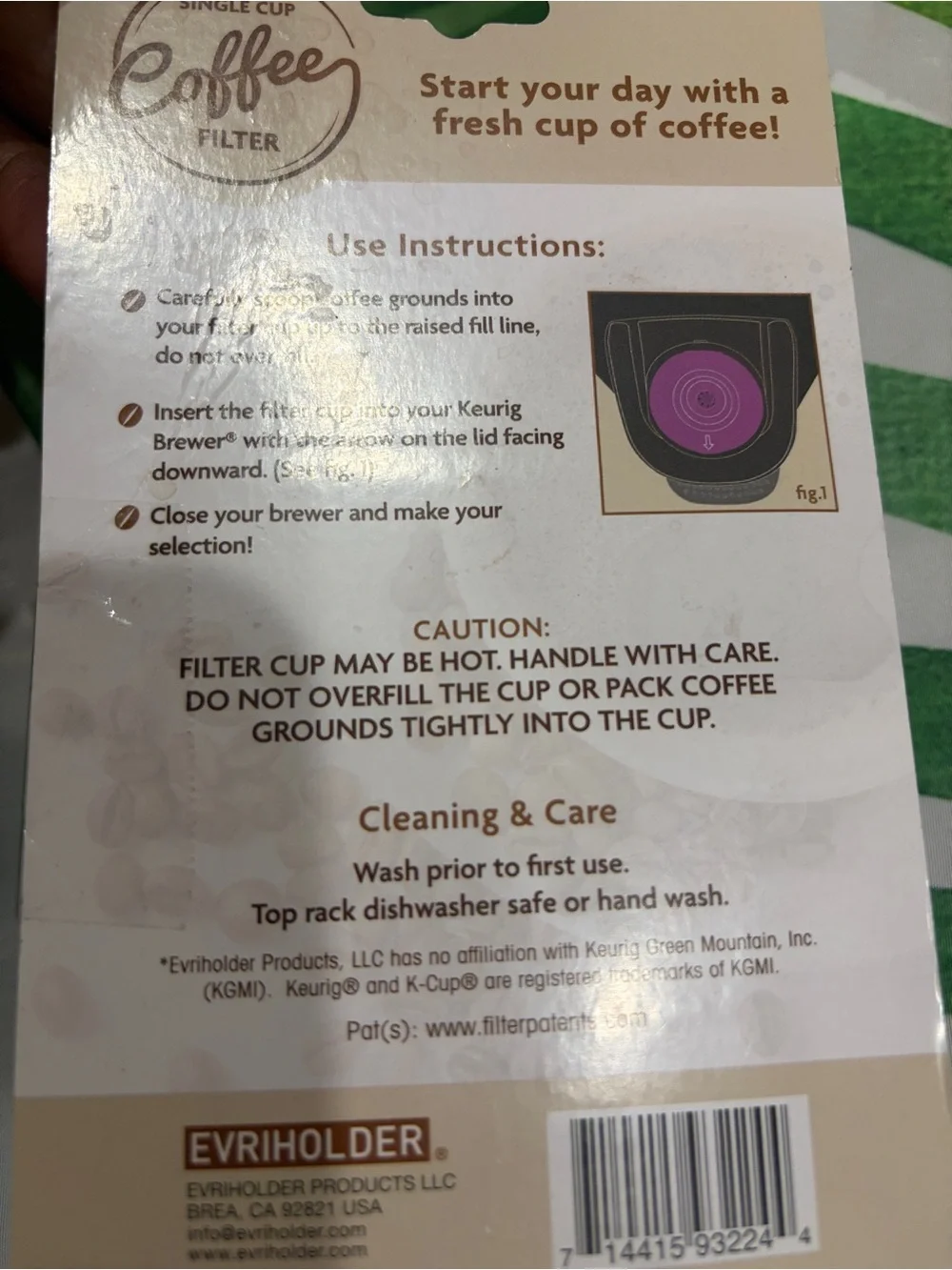 Single Cup Reusable Coffee Filter - Purple